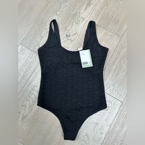 H&M black textured bodysuit BNWT size S